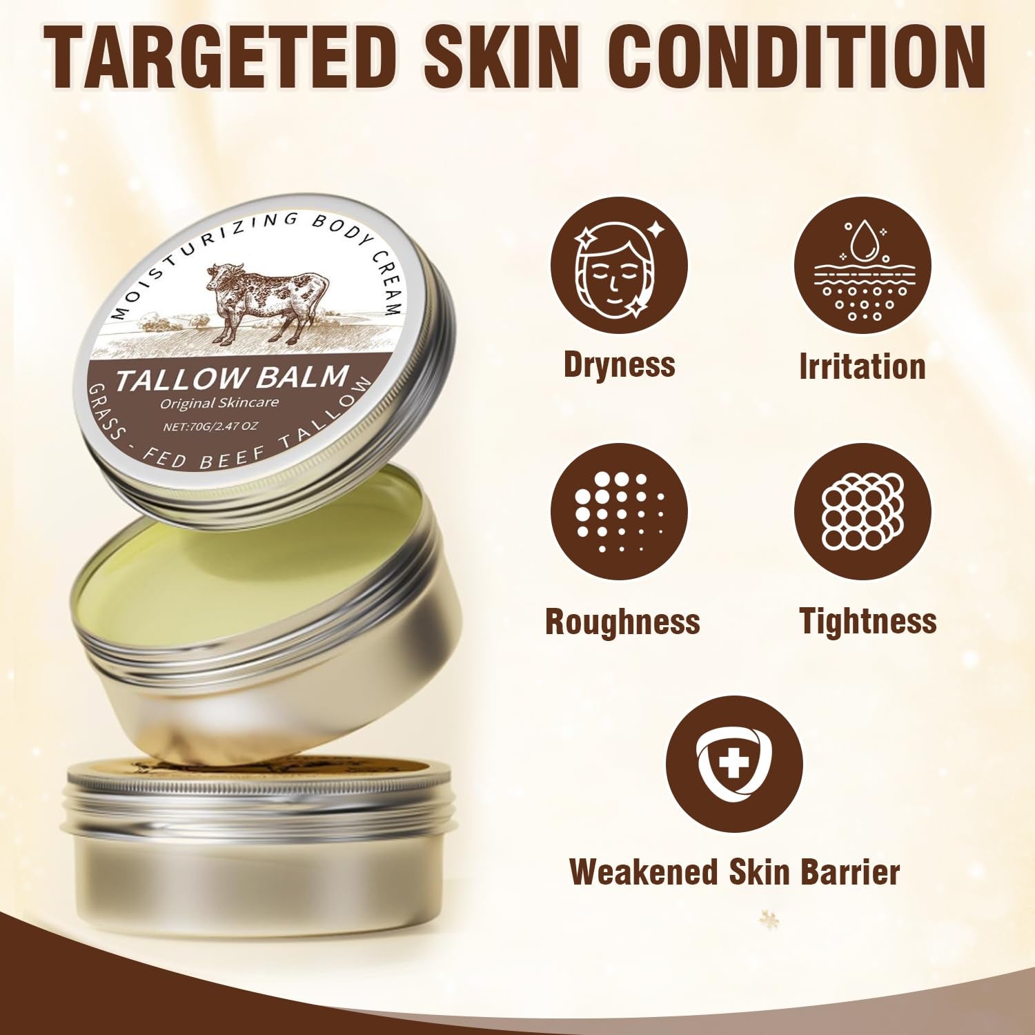 Organic Grass Fed Beef Tallow for Skin