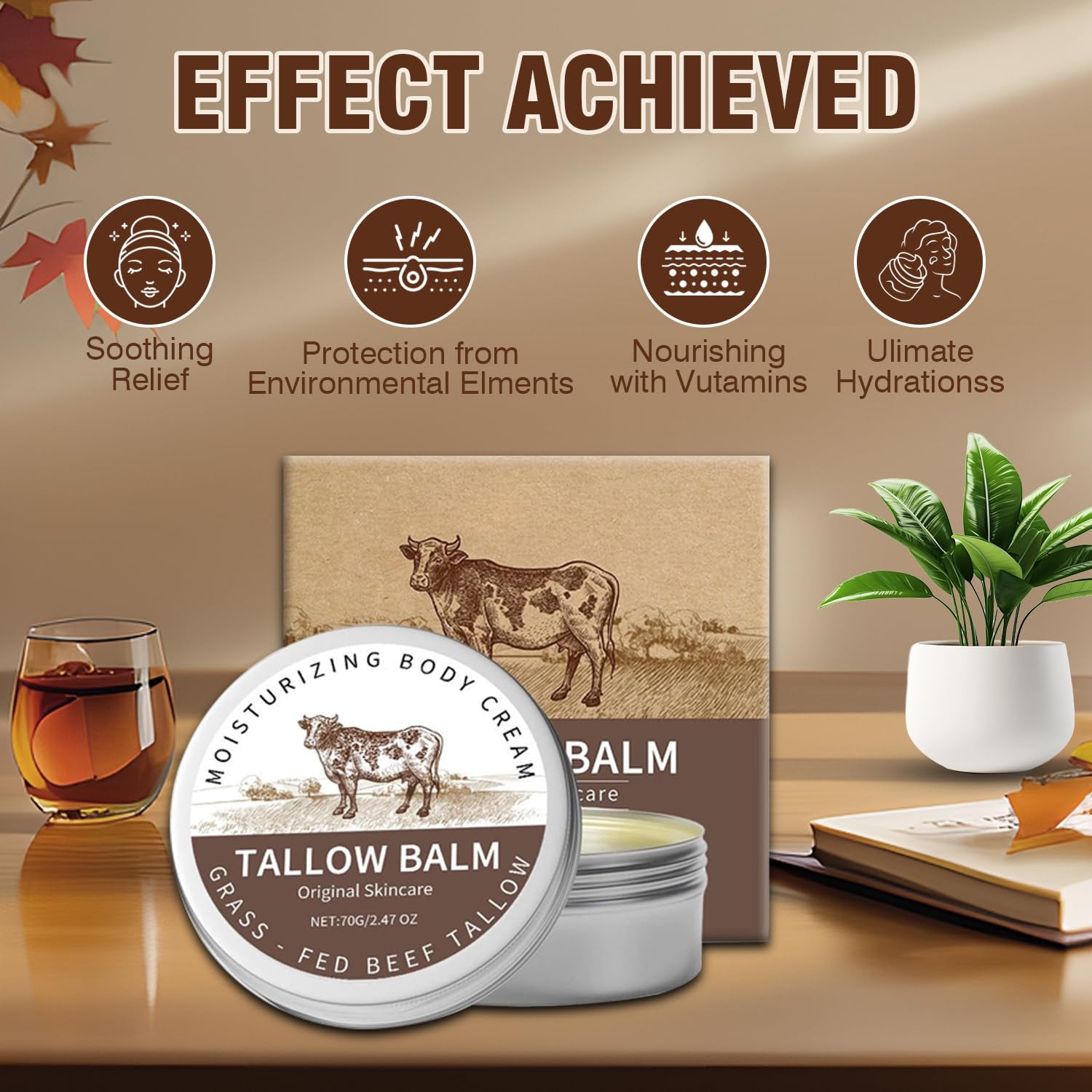 Organic Grass Fed Beef Tallow for Skin